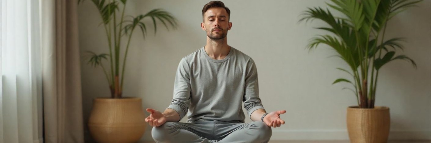Man practicing self-control through meditation and semen retention