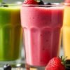 Testosterone-boosting smoothies with spinach, berries, avocado, and chia seeds