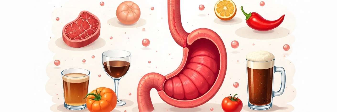 What causes acid reflux showing stomach acid moving up the esophagus with common trigger foods (1)