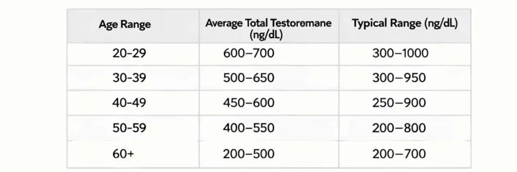 testosterone levels by age chart ngml